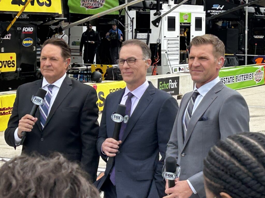 Kevin Harvick and NASCAR Fox Booth