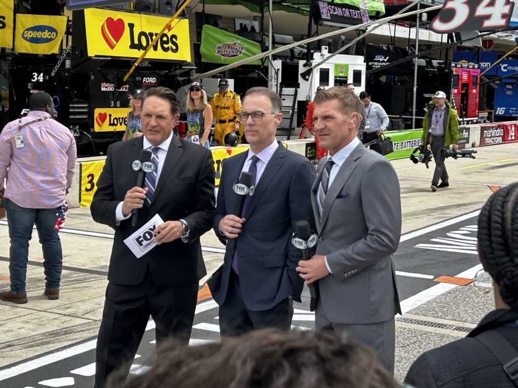 Clint Bowyer, Kevin Harvick and Chris Myers